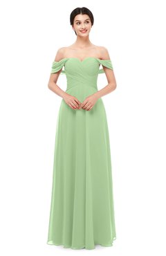 ColsBM Lydia Sage Green Bridesmaid Dresses Sweetheart A-line Floor Length Modern Ruching Short Sleeve