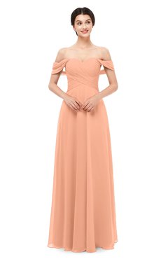 ColsBM Lydia Salmon Bridesmaid Dresses Sweetheart A-line Floor Length Modern Ruching Short Sleeve