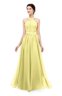 ColsBM Marley Daffodil Bridesmaid Dresses Floor Length Illusion Sleeveless Ruching Romantic A-line