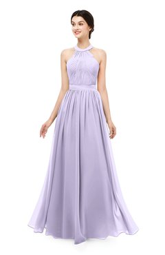 ColsBM Marley Light Purple Bridesmaid Dresses Floor Length Illusion Sleeveless Ruching Romantic A-line