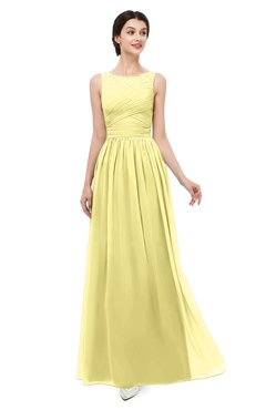 ColsBM Skyler Daffodil Bridesmaid Dresses Sheer A-line Sleeveless Classic Ruching Zipper