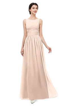 ColsBM Skyler Fresh Salmon Bridesmaid Dresses Sheer A-line Sleeveless Classic Ruching Zipper