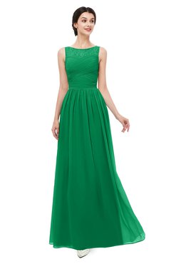 ColsBM Skyler Green Bridesmaid Dresses Sheer A-line Sleeveless Classic Ruching Zipper