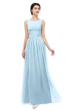 ColsBM Skyler Ice Blue Bridesmaid Dresses Sheer A-line Sleeveless Classic Ruching Zipper