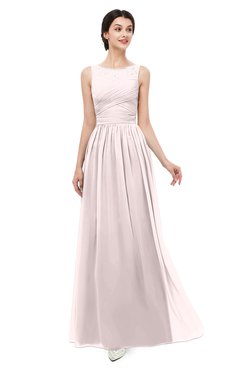 ColsBM Skyler Light Pink Bridesmaid Dresses Sheer A-line Sleeveless Classic Ruching Zipper