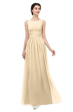 ColsBM Skyler Marzipan Bridesmaid Dresses Sheer A-line Sleeveless Classic Ruching Zipper
