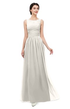 ColsBM Skyler Off White Bridesmaid Dresses Sheer A-line Sleeveless Classic Ruching Zipper