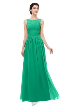 ColsBM Skyler Pepper Green Bridesmaid Dresses Sheer A-line Sleeveless Classic Ruching Zipper