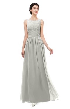 ColsBM Skyler Platinum Bridesmaid Dresses Sheer A-line Sleeveless Classic Ruching Zipper