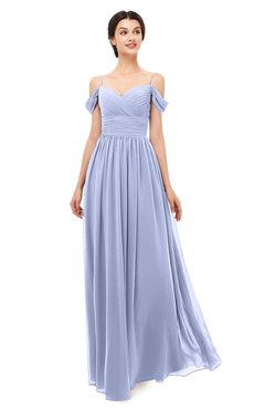 ColsBM Angel Blue Heron Bridesmaid Dresses Short Sleeve Elegant A-line Ruching Floor Length Backless
