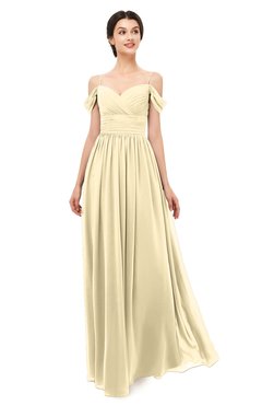 ColsBM Angel Cornhusk Bridesmaid Dresses Short Sleeve Elegant A-line Ruching Floor Length Backless