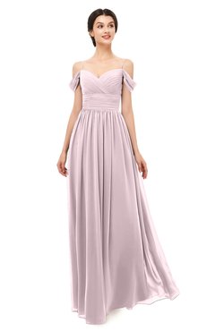 ColsBM Angel Pale Lilac Bridesmaid Dresses Short Sleeve Elegant A-line Ruching Floor Length Backless
