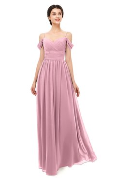 ColsBM Angel Rosebloom Bridesmaid Dresses Short Sleeve Elegant A-line Ruching Floor Length Backless