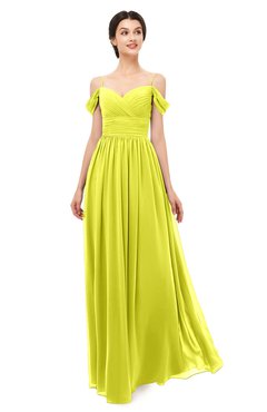 ColsBM Angel Sulphur Spring Bridesmaid Dresses Short Sleeve Elegant A-line Ruching Floor Length Backless