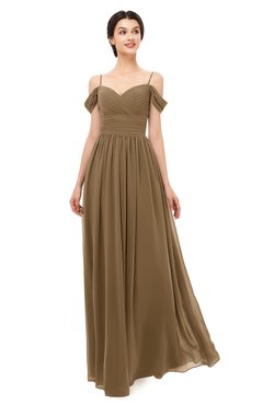 ColsBM Angel Truffle Bridesmaid Dresses Short Sleeve Elegant A-line Ruching Floor Length Backless