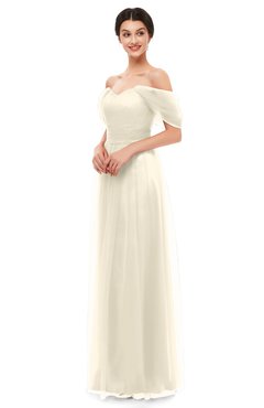 ColsBM Haven Dew Bridesmaid Dresses Zip up Off The Shoulder Sexy Floor Length Short Sleeve A-line