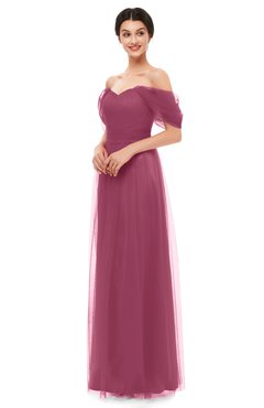 ColsBM Haven Violet Quartz Bridesmaid Dresses Zip up Off The Shoulder Sexy Floor Length Short Sleeve A-line