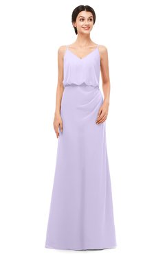 ColsBM Sasha Light Purple Bridesmaid Dresses Column Simple Floor Length Sleeveless Zip up V-neck