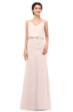 ColsBM Sasha Silver Peony Bridesmaid Dresses Column Simple Floor Length Sleeveless Zip up V-neck