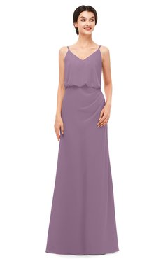 ColsBM Sasha Valerian Bridesmaid Dresses Column Simple Floor Length Sleeveless Zip up V-neck