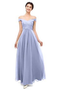 ColsBM Lilith Lavender Bridesmaid Dresses Off The Shoulder Pleated Short Sleeve Romantic Zip up A-line