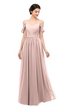 ColsBM Elwyn Dusty Rose Bridesmaid Dresses Floor Length Pleated V-neck Romantic Backless A-line