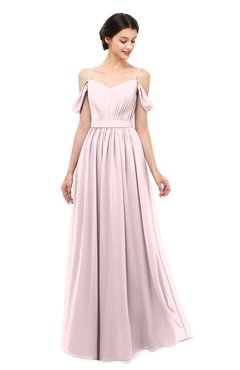 ColsBM Elwyn Petal Pink Bridesmaid Dresses Floor Length Pleated V-neck Romantic Backless A-line
