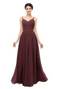 ColsBM Bryn Burgundy Bridesmaid Dresses Floor Length Sash Sleeveless Simple A-line Criss-cross Straps