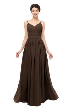 ColsBM Bryn Copper Bridesmaid Dresses Floor Length Sash Sleeveless Simple A-line Criss-cross Straps