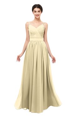 ColsBM Bryn Cornhusk Bridesmaid Dresses Floor Length Sash Sleeveless Simple A-line Criss-cross Straps