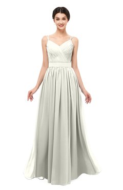 ColsBM Bryn Cream Bridesmaid Dresses Floor Length Sash Sleeveless Simple A-line Criss-cross Straps