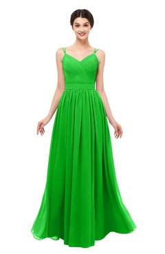ColsBM Bryn Jasmine Green Bridesmaid Dresses Floor Length Sash Sleeveless Simple A-line Criss-cross Straps