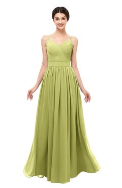 ColsBM Bryn Linden Green Bridesmaid Dresses Floor Length Sash Sleeveless Simple A-line Criss-cross Straps