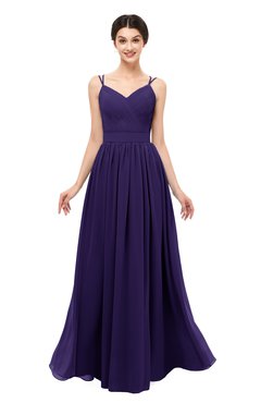 ColsBM Bryn Royal Purple Bridesmaid Dresses Floor Length Sash Sleeveless Simple A-line Criss-cross Straps