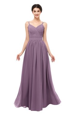 ColsBM Bryn Valerian Bridesmaid Dresses Floor Length Sash Sleeveless Simple A-line Criss-cross Straps