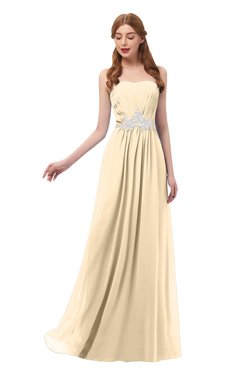 ColsBM Jess Apricot Gelato Bridesmaid Dresses Sleeveless Appliques Strapless A-line Zipper Modern