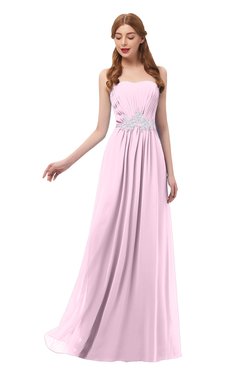 ColsBM Jess Baby Pink Bridesmaid Dresses Sleeveless Appliques Strapless A-line Zipper Modern