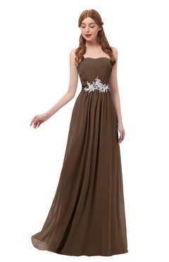 ColsBM Jess Chocolate Brown Bridesmaid Dresses Sleeveless Appliques Strapless A-line Zipper Modern