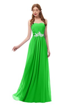ColsBM Jess Classic Green Bridesmaid Dresses Sleeveless Appliques Strapless A-line Zipper Modern