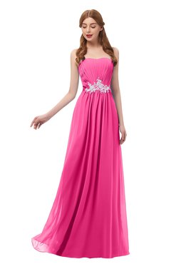 ColsBM Jess Fandango Pink Bridesmaid Dresses Sleeveless Appliques Strapless A-line Zipper Modern