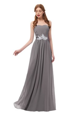 ColsBM Jess Ridge Grey Bridesmaid Dresses Sleeveless Appliques Strapless A-line Zipper Modern