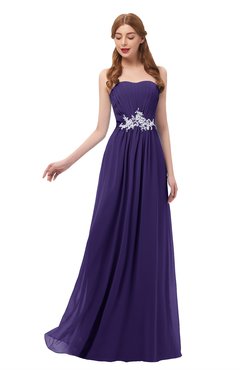 ColsBM Jess Royal Purple Bridesmaid Dresses Sleeveless Appliques Strapless A-line Zipper Modern