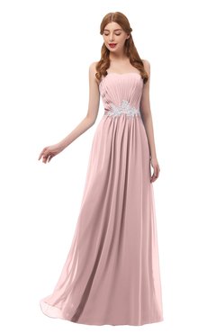 ColsBM Jess Silver Pink Bridesmaid Dresses Sleeveless Appliques Strapless A-line Zipper Modern