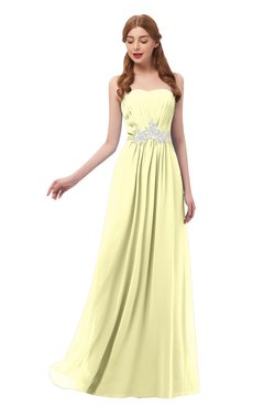 ColsBM Jess Wax Yellow Bridesmaid Dresses Sleeveless Appliques Strapless A-line Zipper Modern