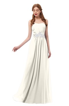 ColsBM Jess Whisper White Bridesmaid Dresses Sleeveless Appliques Strapless A-line Zipper Modern