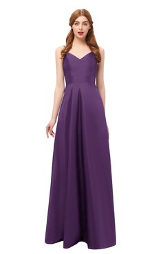 ColsBM Aubrey Imperial Purple Bridesmaid Dresses V-neck Sleeveless A-line Criss-cross Straps Sash Classic