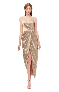 ColsBM Harlow Macaroon Bridesmaid Dresses Spaghetti Sleeveless Glamorous Hi-Lo Pleated Column