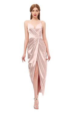 ColsBM Harlow Silver Peony Bridesmaid Dresses Spaghetti Sleeveless Glamorous Hi-Lo Pleated Column