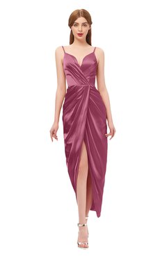 ColsBM Harlow Violet Quartz Bridesmaid Dresses Spaghetti Sleeveless Glamorous Hi-Lo Pleated Column