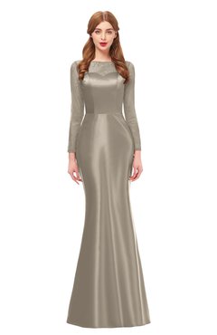 ColsBM Kenzie Cobblestone Bridesmaid Dresses Trumpet Lace Bateau Long Sleeve Floor Length Mature